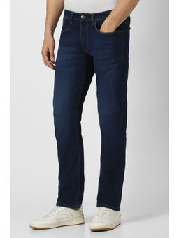 Peter England - Men Navy Blue Light Wash Jeans