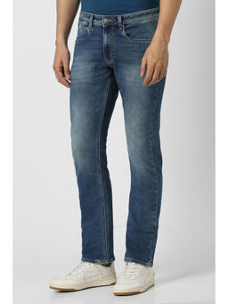 Peter England - Men Blue Mid Wash Jeans