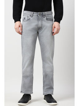 Peter England - Men Grey Light Wash Jeans