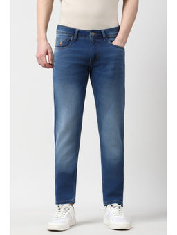 Peter England - Men Blue Mid Wash Jeans
