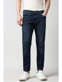 Peter England - Men Navy Blue Light Wash Jeans