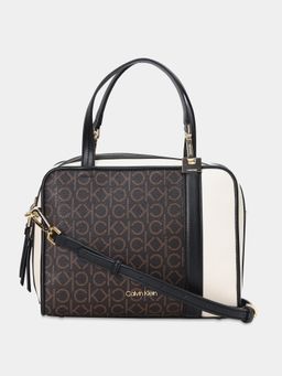 Calvin Klein - Solid Colorblock Leather Backpack with Detachable Strap