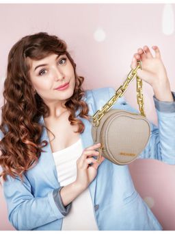 FLYING BERRY - Beige Structured Sling Bag with Detachable Strap