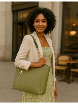 FLYING BERRY - Olive Textured Handbag