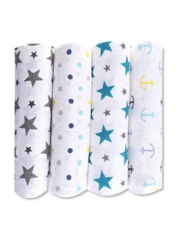 Haus & Kinder - Printed Crib Swaddling Baby Blanket for AC Room (Pack of 4) (0-12 Months)