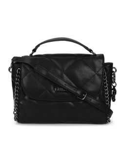 Guess - Khatia Top Handle Flap Black Handbags