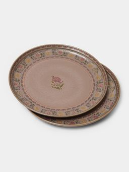 Ritu Kumar - Beige Koshambi Dinner Plate (Set Of 2)