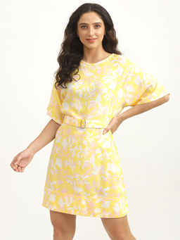 United Colors of Benetton - Yellow Floral Print Dress