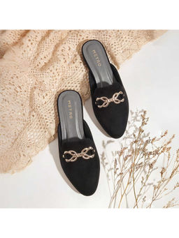 Metro - Women Black Casual Mules