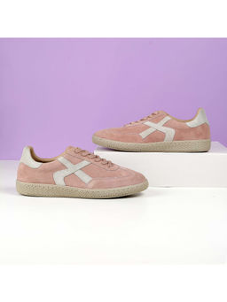 Mochi - Women Peach Lace Ups Sneakers