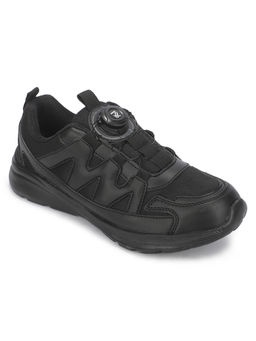 LIBERTY - Leap7X Acto152E Black Non Lacing Walking Shoes For Kids