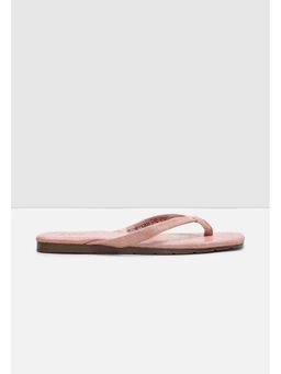 max - Women Croc Embossed V-Strap Flat
