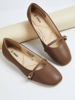 max - Women Mary Jane Ballerina With Buckle Strap
