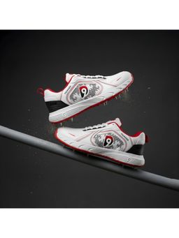 DNINE - Thunder Batting Spikes Cricket Shoe White Red