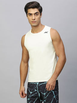 AESTHETIC NATION - Hybrid Ribbed Tank Top White