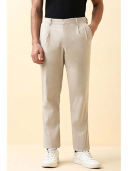 Allen Solly - Men Beige Cotton Blend Trousers