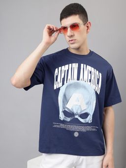 Free Authority - Captain America Printed Oversized Fit T-Shirt for Men