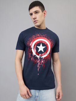 Free Authority - Captain America Printed Regular Fit T-Shirt for Men