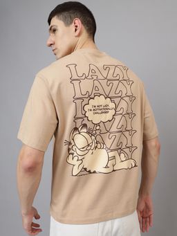Free Authority - Garfield Printed Oversized Fit T-Shirt for Men
