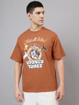 Free Authority - Looney Tunes Printed Oversize T-Shirt for Men