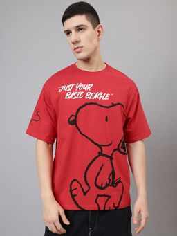 Free Authority - Peanuts Printed Oversized T-Shirt for Men