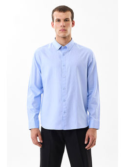 Snitch - Light Blue Plain Full Sleeves Slim Formal Shirt for Men
