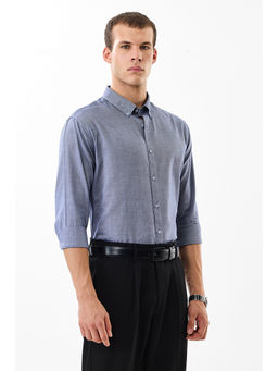 Snitch - Blue Plain Full Sleeves Slim Formal Shirt for Men