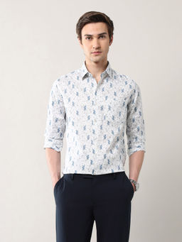 Arrow - Men's Manhattan Slim Fit Geometric Printed Shirt