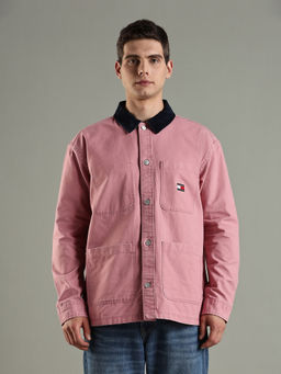 Tommy Hilfiger - Logo Solid Oversized Fit Cotton Shirt