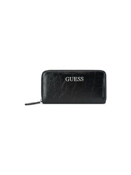 Guess - Women Black Textured Traymore Medium Zip Around Wallet
