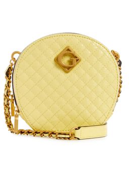 Guess - Women Yellow Quilted Nerina Circle Crossbody Bag