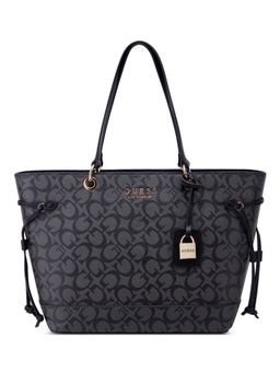 Guess - Women Coal Monogram Easley Carryall Structured Tote Bag