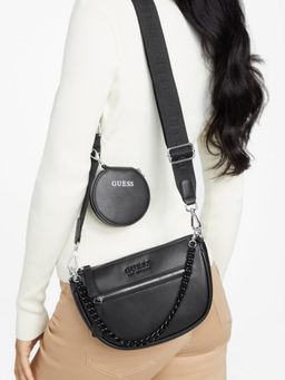 Guess - Women Black Solid Granby Mini Crossbody Bag With Pouch