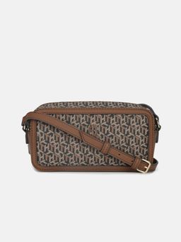 Tommy Hilfiger - Printed Brown Polyurethane Sling Bag