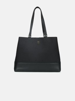 Tommy Hilfiger - Self-Design Black Polyester Tote Bag