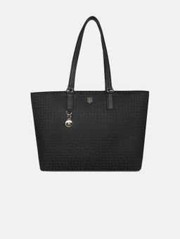 Tommy Hilfiger - Texture Black Polyester Tote Bag