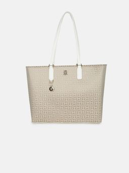 Tommy Hilfiger - Texture Beige Polyester Tote Bag