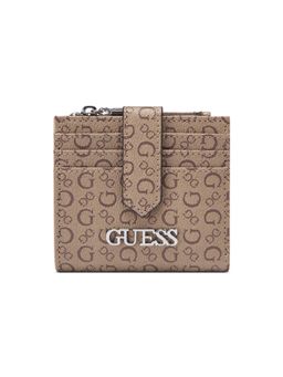 Guess - Women Mocha Monogram Niko Bi-Fold Card Case - Brown