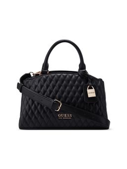 Guess - Women Black Quilted Easley Small Satchel Bag With Detachable Strap