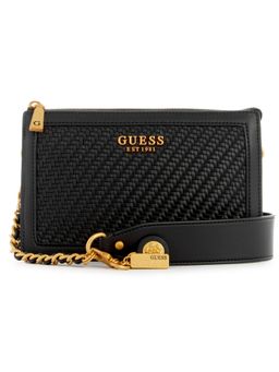 Guess - Women Black Braided Abey Multi Compartment Shoulder Bag