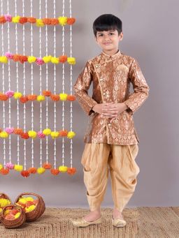 Pehanaava - Boys Ethnic Festive & Party Sherwani Dhoti Pant Maroon (Set of 2)