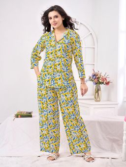 KAFTANIZE - Yellow Color With All Over Floral Printed Co-Ord Set