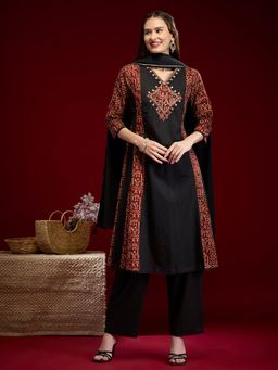 FASHOR - Ethnic Printed Embellished Anarkali With Pant & Dupatta