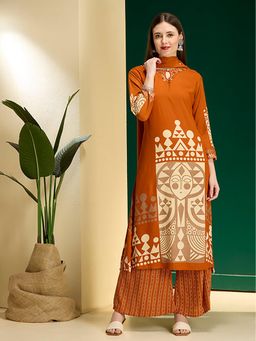 FASHOR - Embellished A-Line Kurta With Palazzo & Dupatta