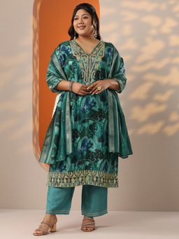 Extra love by Libas - Rama Ethnic Motif Printed Straight Kurta With Pant & Dupatta