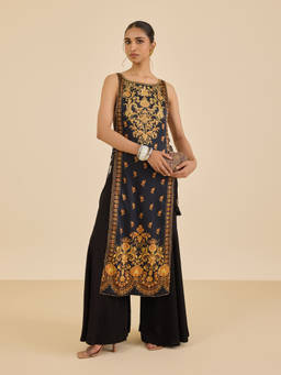 Ritu Kumar - Black Nia Kurta with Sharara