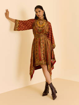 Ritu Kumar - Brown Ashina Dress with Belt