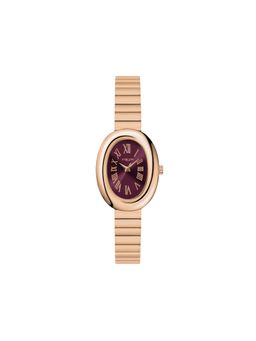 Carlton London - Daphne Analog Oval Wine Dial Watch for Women-Cl-Da-Brg (Medium)