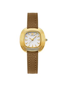 Sansi Mayo - Verona Analog Square White Dial Watch for Women-Sm-L-0112-Lbr-G-W (Medium)