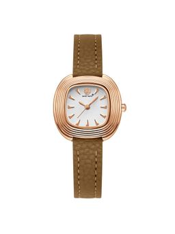 Sansi Mayo - Verona Analog Square White Dial Watch for Women-Sm-L-0113-Lbr-Rg-W (Medium)